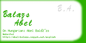 balazs abel business card